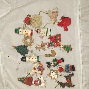 Vintage Mini Christmas Holiday Tree Ornament Lot